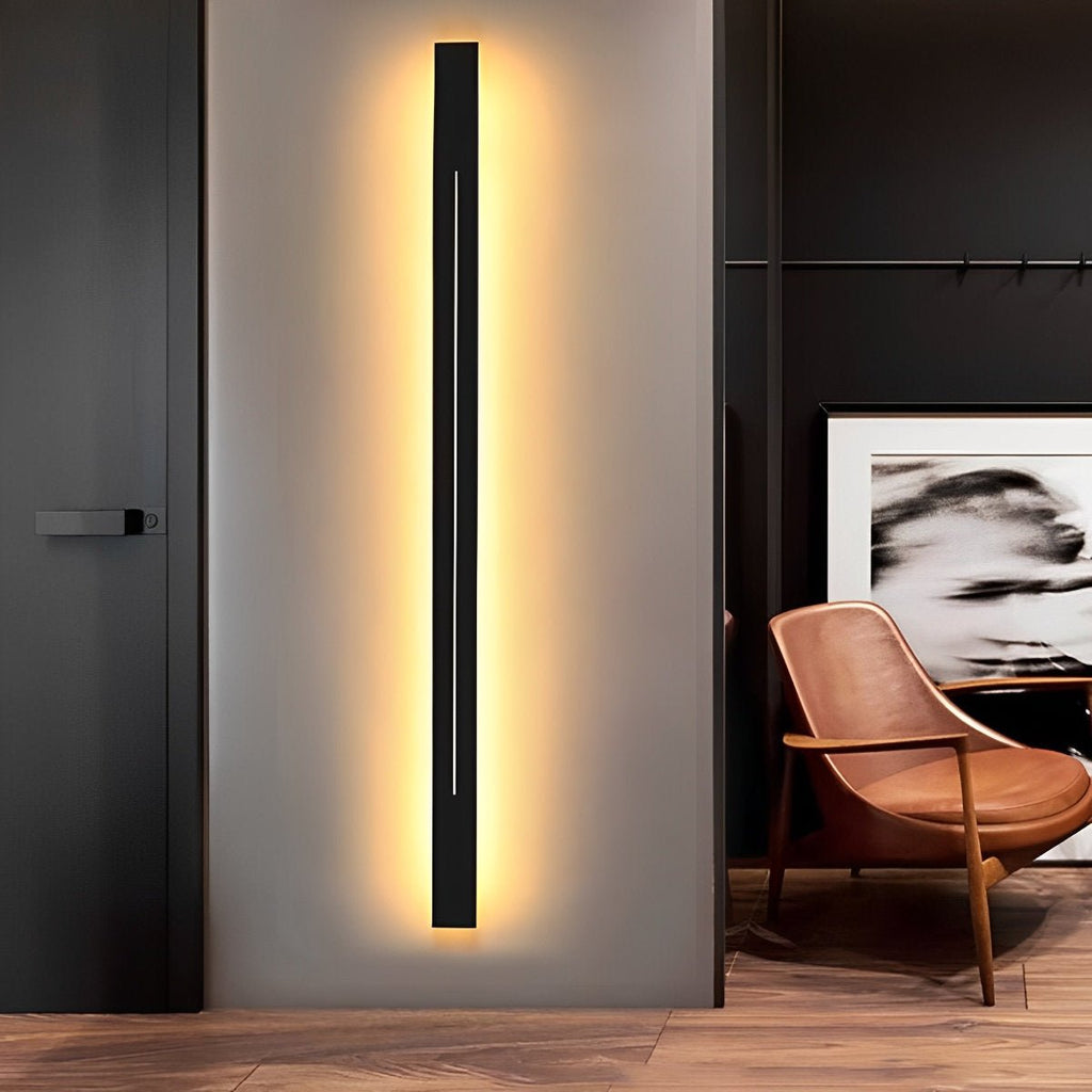 Lineární LED pásková nástěnná lampa z černého železa s akrylovým panelem pro obývací pokoj a ložnici