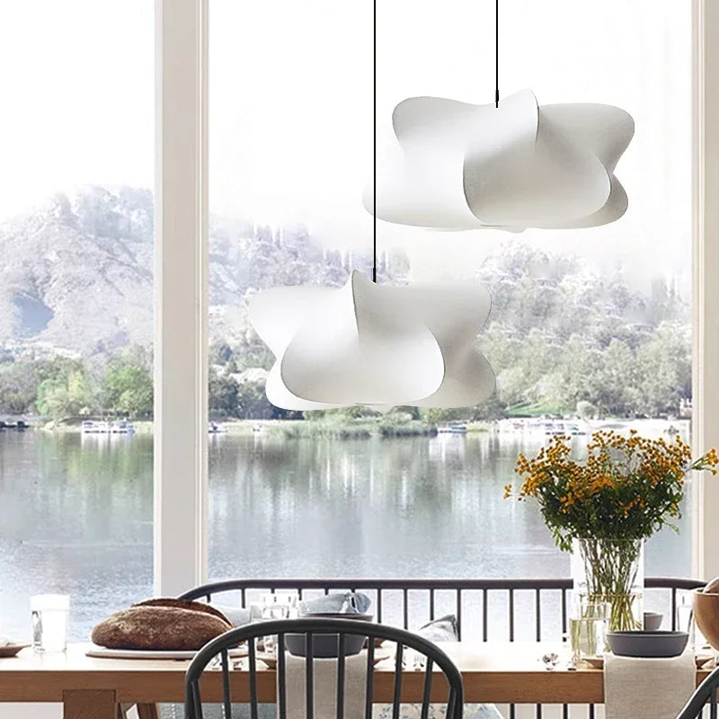 Kizuna Japanese Style Pendant Light With Silk Accents And Iron Frame For Modern Interiors