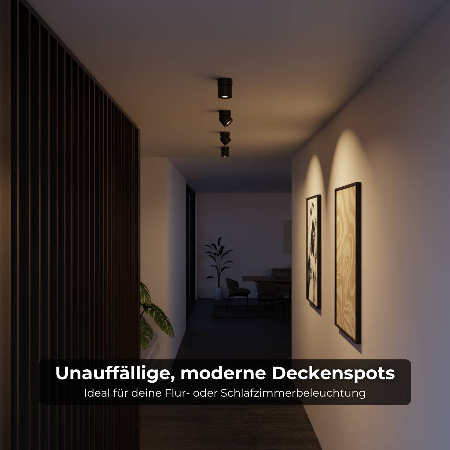 Ceiling Lamp With Flexible Head Rotation And 2700K Warm Glow