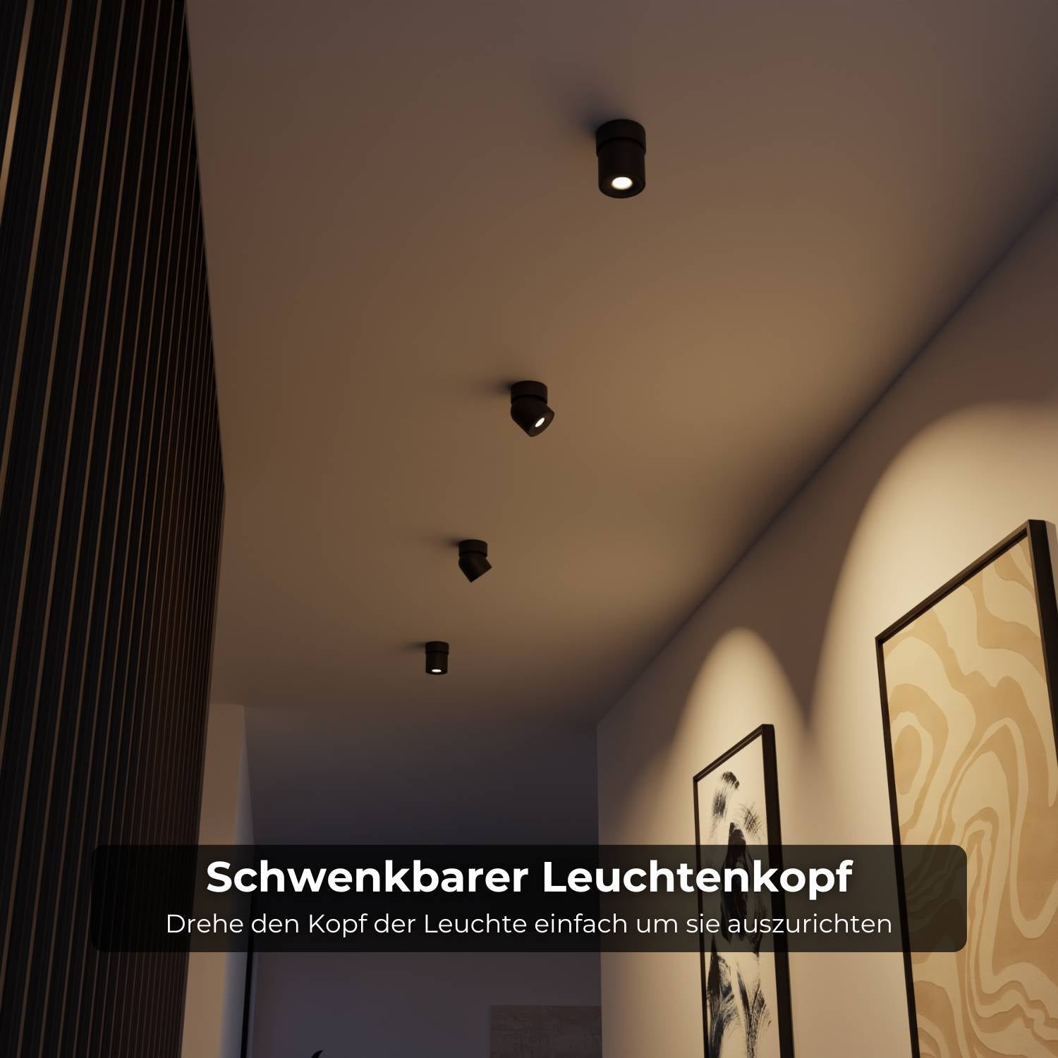 Ceiling Lamp With Flexible Head Rotation And 2700K Warm Glow