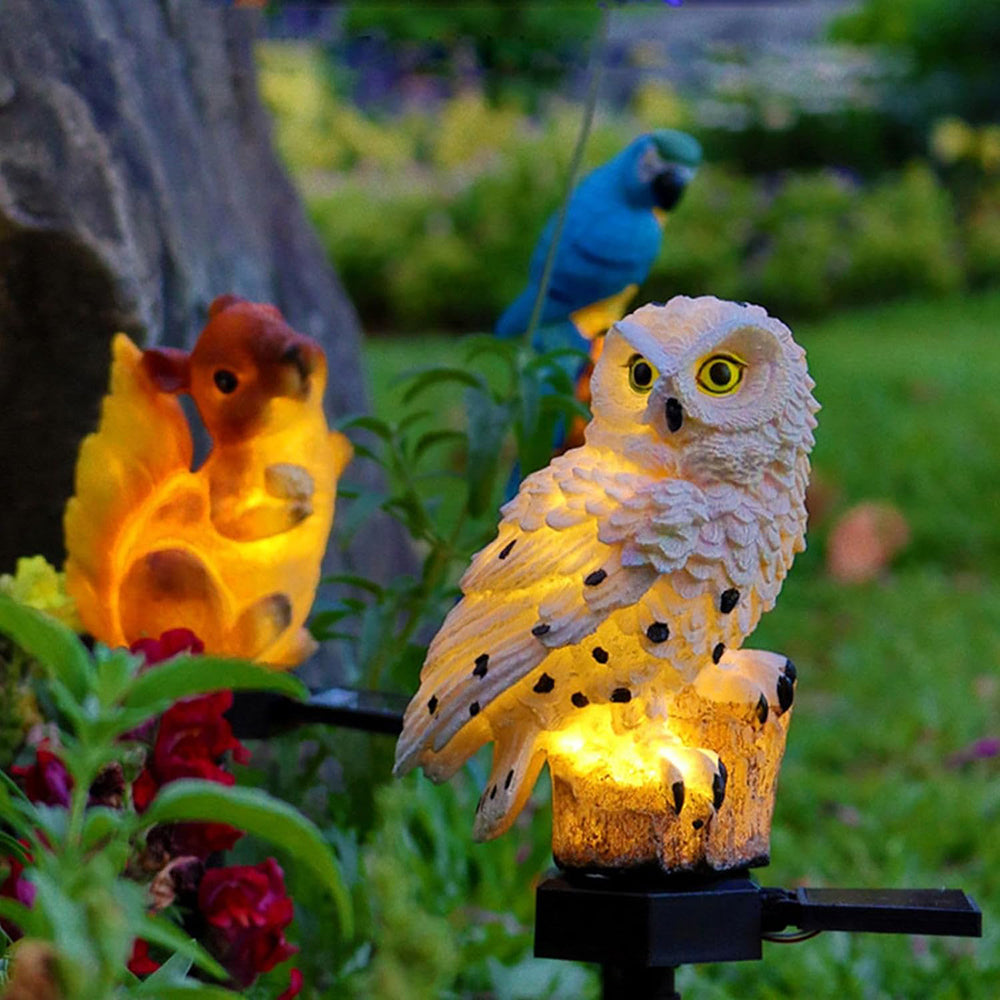 Owl Solar Garden Light With LED, IP65 Waterproof, Warm White Decoration