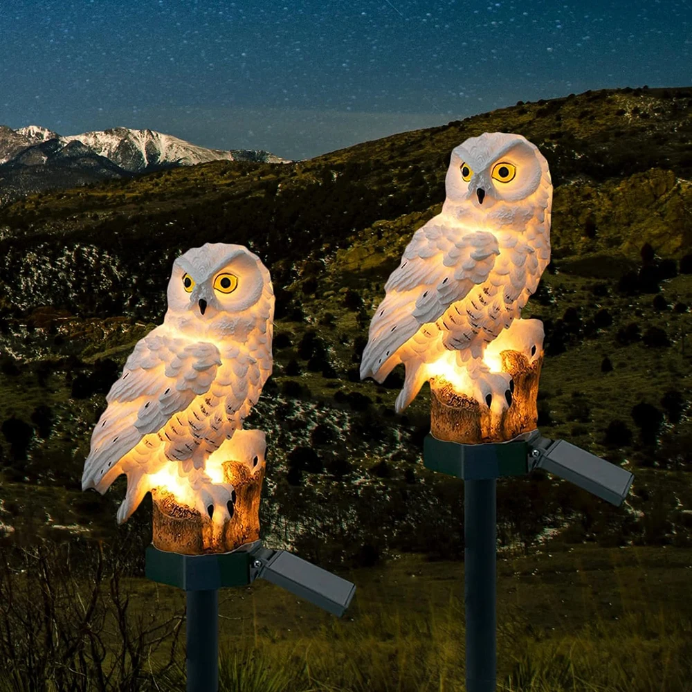 Owl Solar Garden Light With LED, IP65 Waterproof, Warm White Decoration