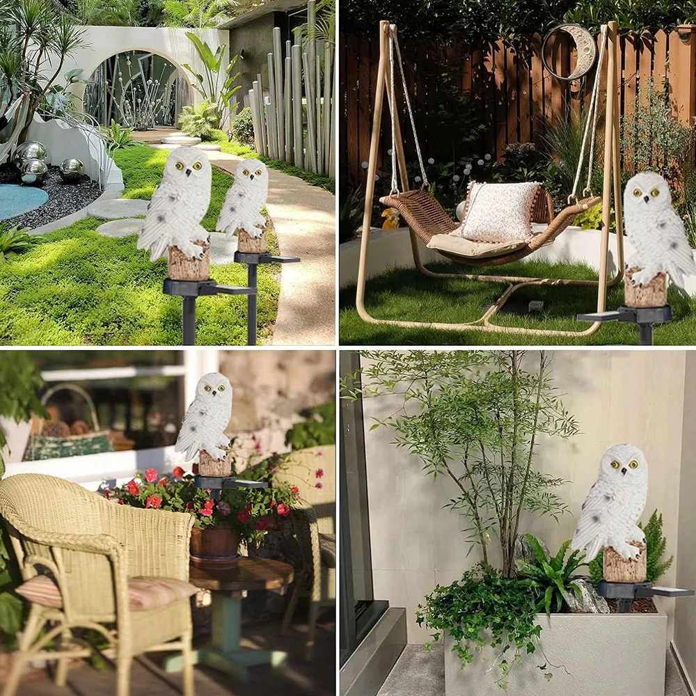 Owl Solar Garden Light With LED, IP65 Waterproof, Warm White Decoration