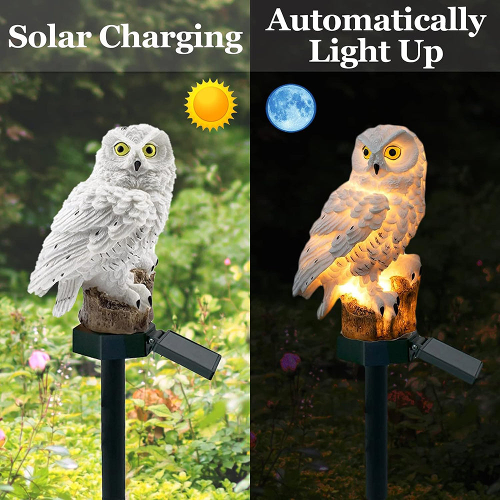 Owl Solar Garden Light With LED, IP65 Waterproof, Warm White Decoration