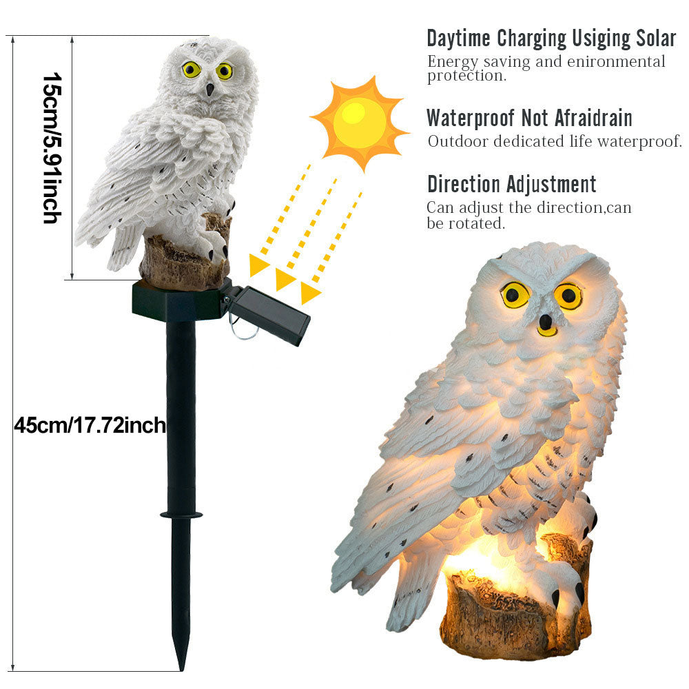 Owl Solar Garden Light With LED, IP65 Waterproof, Warm White Decoration