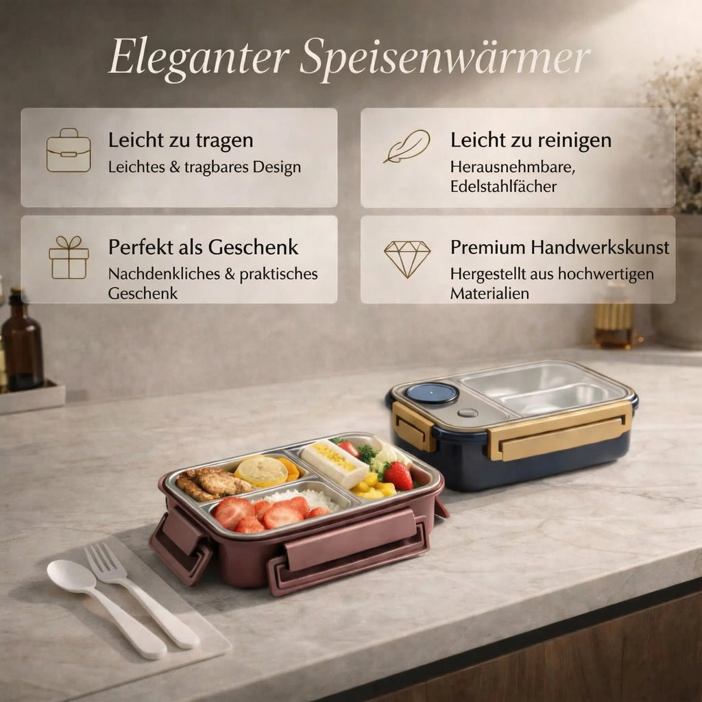 Esskraft Insulated Food Container — Multi-Compartment, Leak-Resistant Lunch Box
