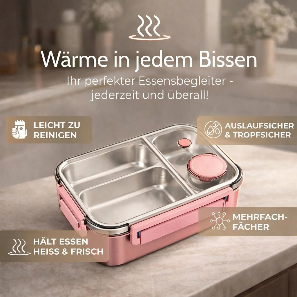 Esskraft Insulated Food Container — Multi-Compartment, Leak-Resistant Lunch Box