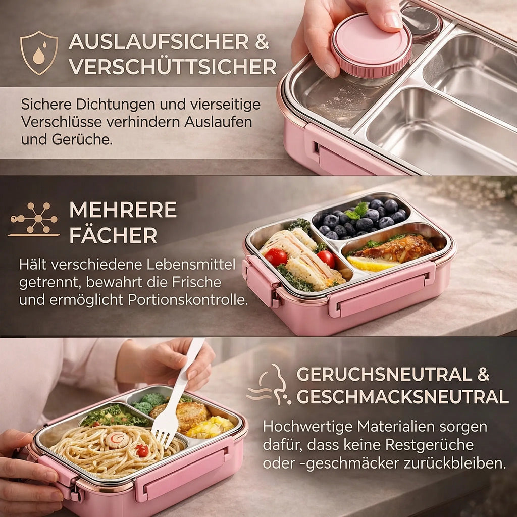 Esskraft Insulated Food Container — Multi-Compartment, Leak-Resistant Lunch Box