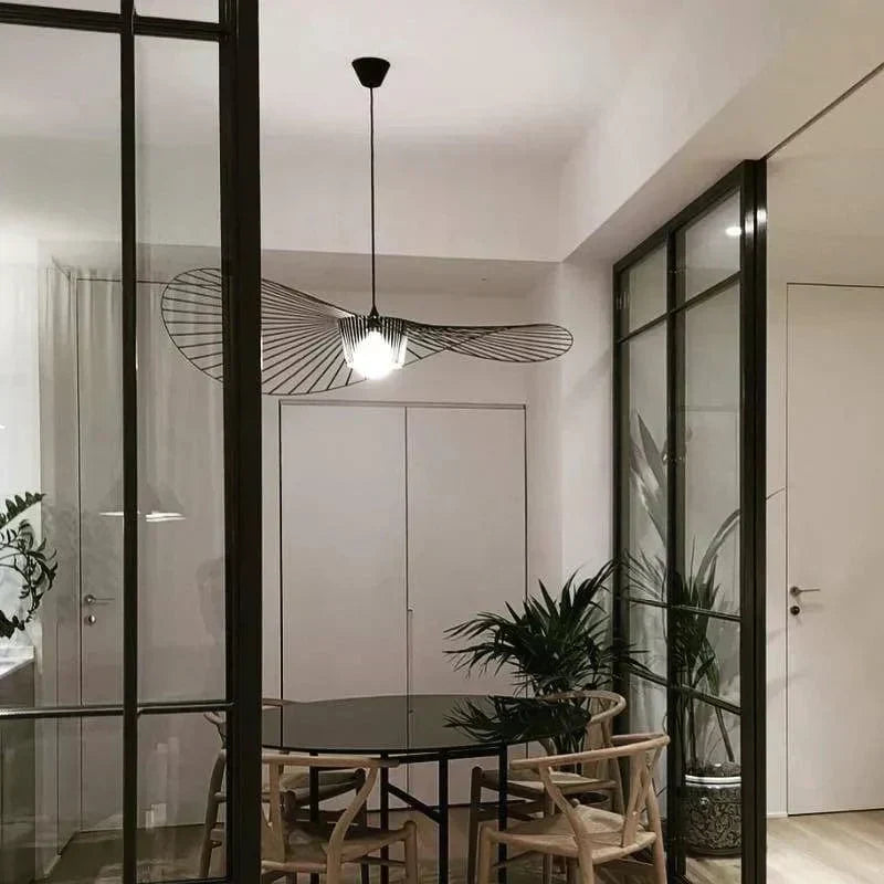 The Vexaera Chandelier That Uses Iron Fabric Elements With Art Deco Lighting Design