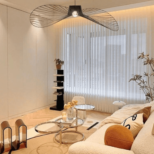 The Vexaera Chandelier That Uses Iron Fabric Elements With Art Deco Lighting Design