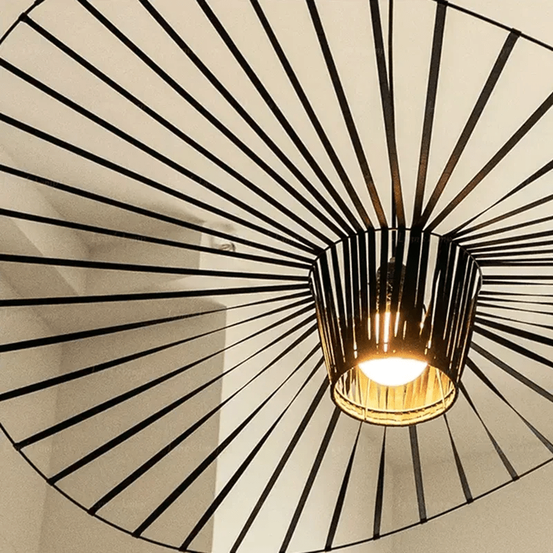 The Vexaera Chandelier That Uses Iron Fabric Elements With Art Deco Lighting Design