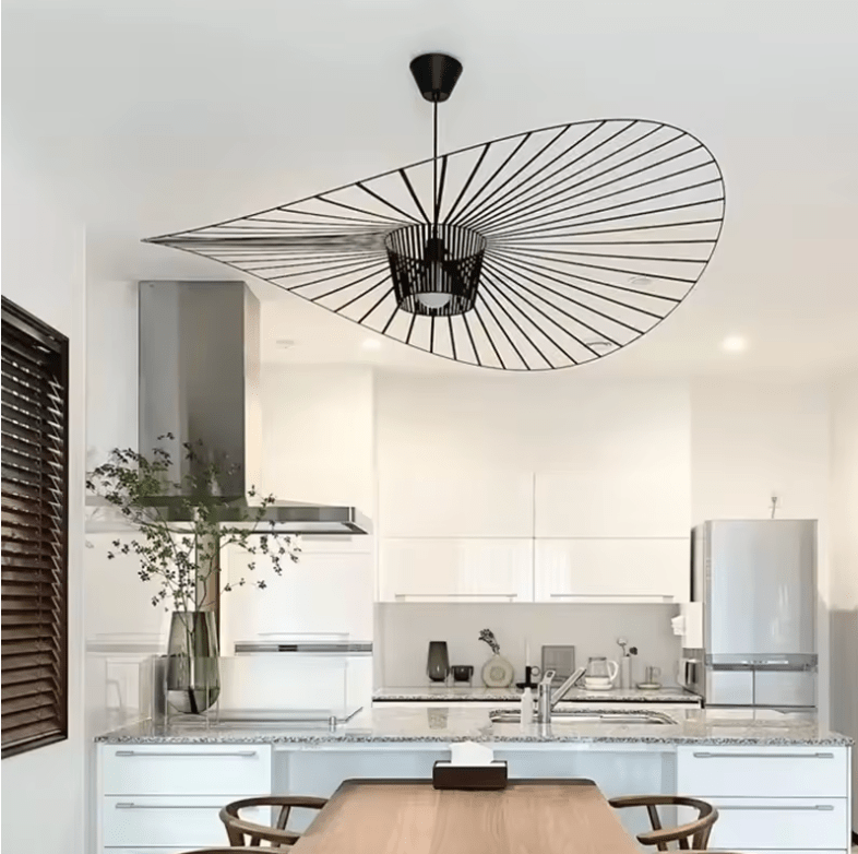The Vexaera Chandelier That Uses Iron Fabric Elements With Art Deco Lighting Design