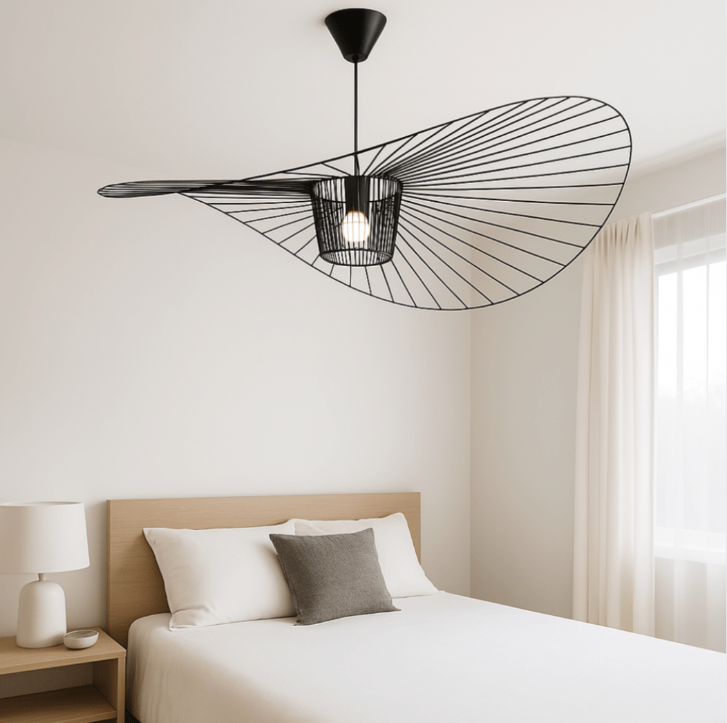 The Vexaera Chandelier That Uses Iron Fabric Elements With Art Deco Lighting Design