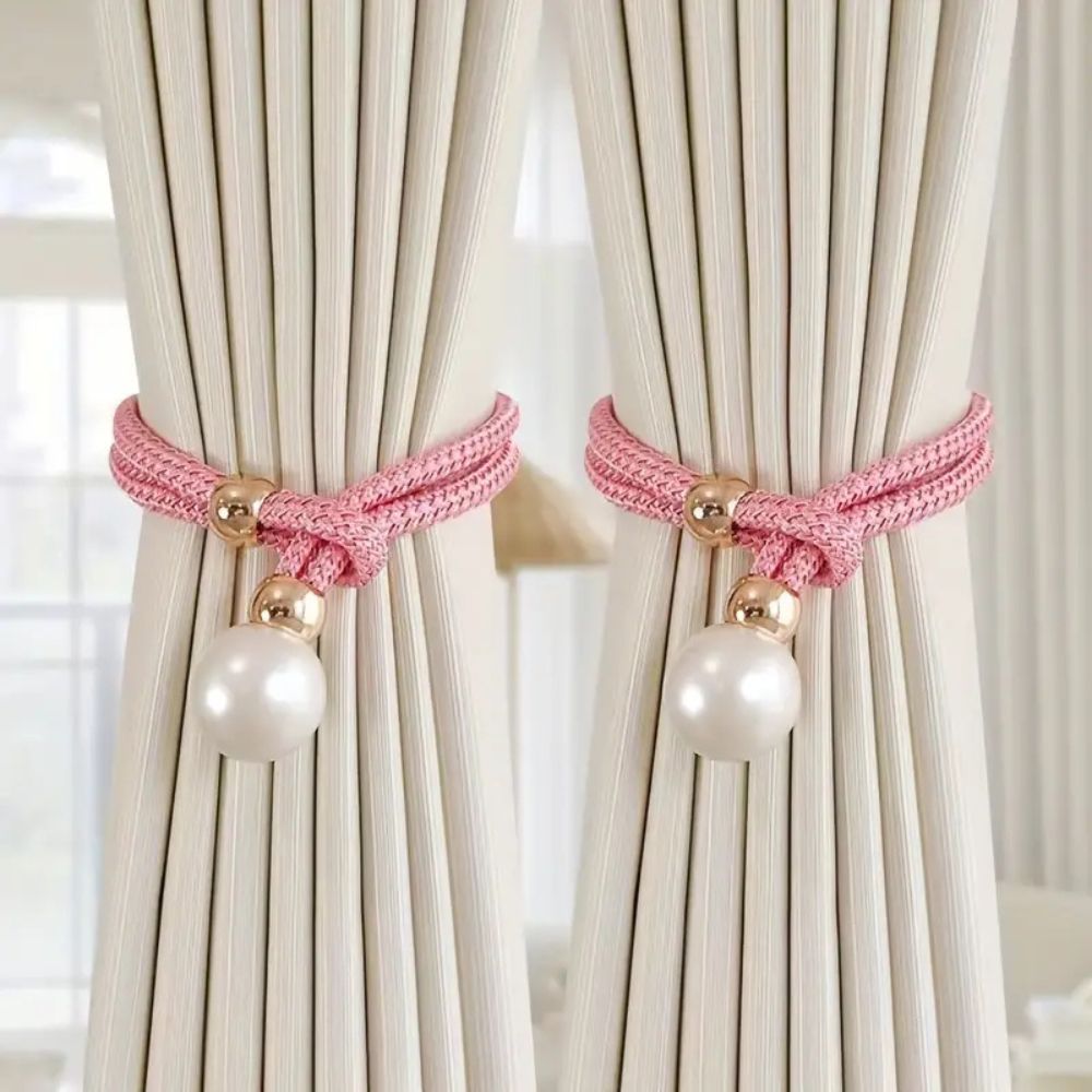 Pearl Accent Curtain Tie Backs | 2 Pc Set | Ka-mostore