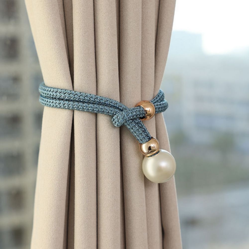 Pearl Accent Curtain Tie Backs | 2 Pc Set | Ka-mostore