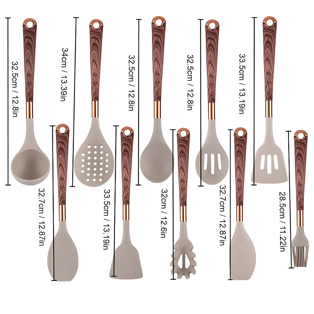 Premium Silicone Kitchen Utensil Set | 10 Pcs | Ka-mostore