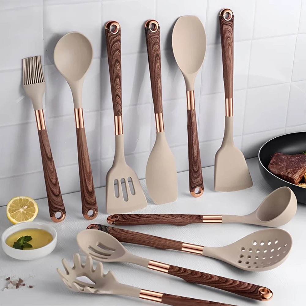 Premium Silicone Kitchen Utensil Set | 10 Pcs | Ka-mostore