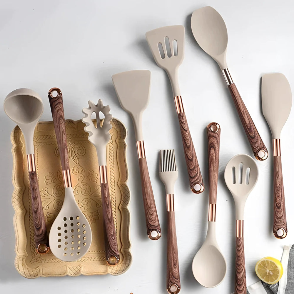 Premium Silicone Kitchen Utensil Set | 10 Pcs | Ka-mostore