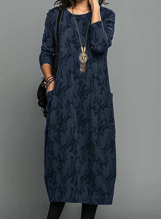 Robe tunique midi imprimée décontractée pour femme | Ka-mostore