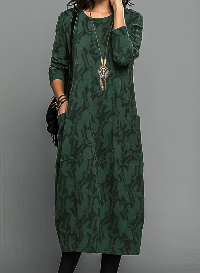Robe tunique midi imprimée décontractée pour femme | Ka-mostore