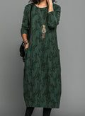 Robe tunique midi imprimée décontractée pour femme | Ka-mostore