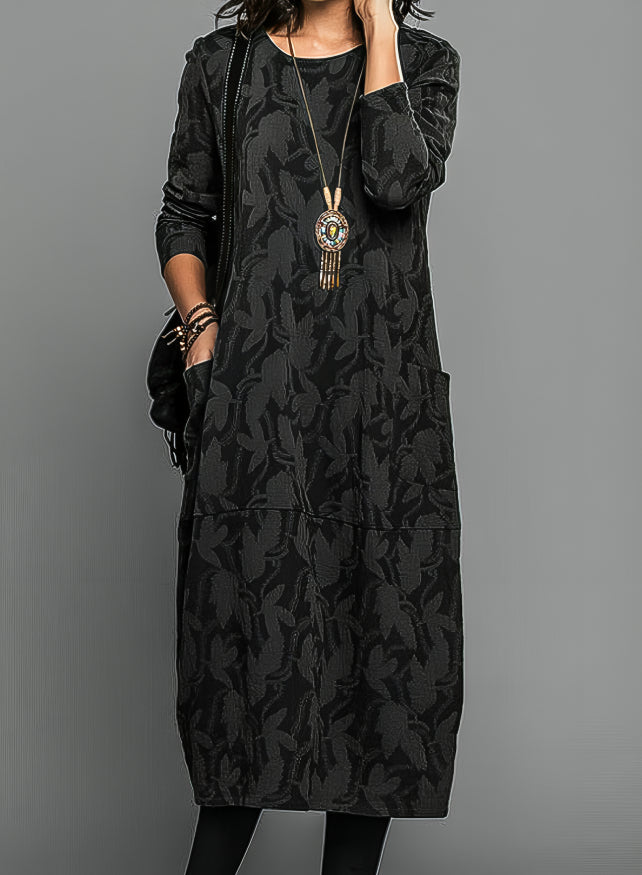 Robe tunique midi imprimée décontractée pour femme | Ka-mostore