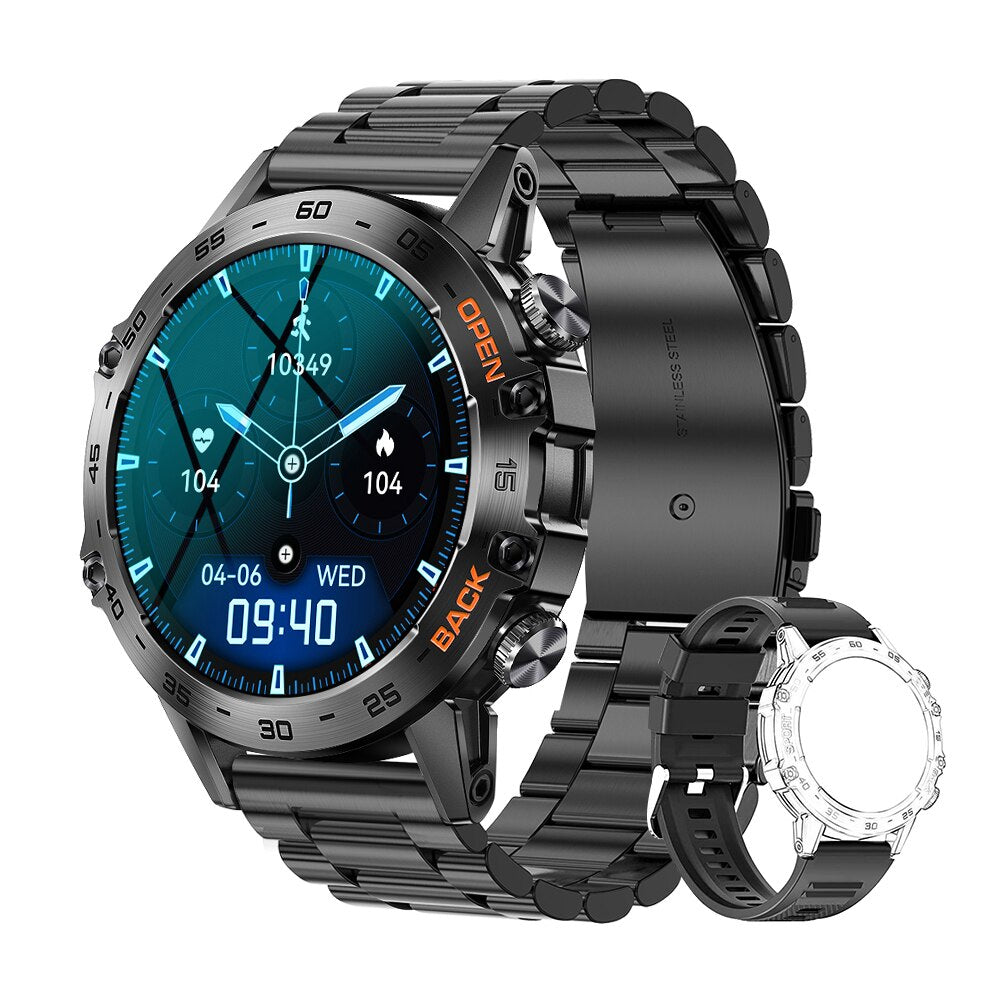 Luxus 1,39" Bluetooth okosóra férfiaknak sporthoz és fitneszhez | IP68 vízálló okosóra Xiaomi, Android, iOS készülékekhez K52 - Okosóra, sport, fitnesz, vízálló | Ka-mostore