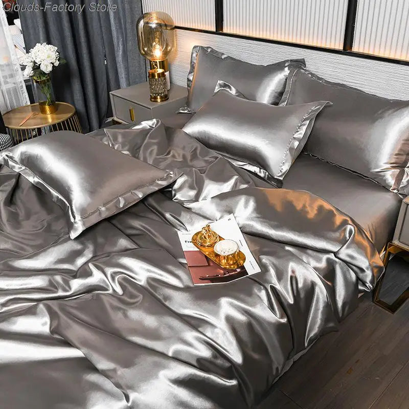 SilkSerenity - Smooth Satin Duvet Cover Set - Luxury Bedding | Ka-mostore