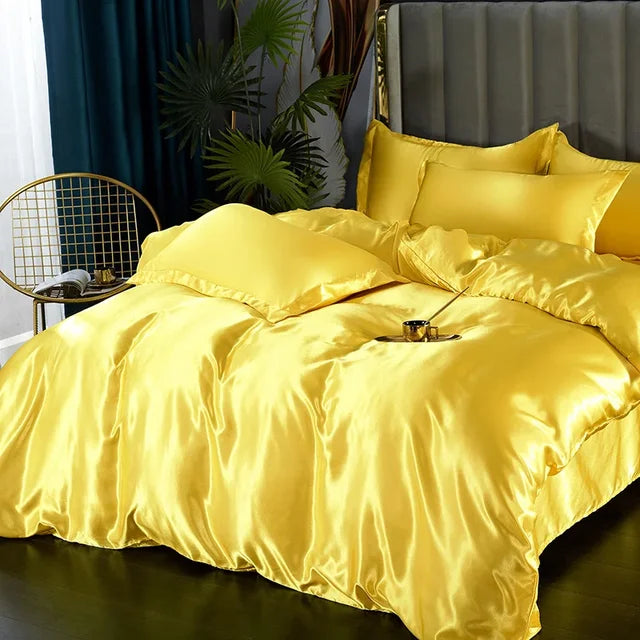 Silk Satin Bedding Set - Opulent Comfort | Ka-mostore
