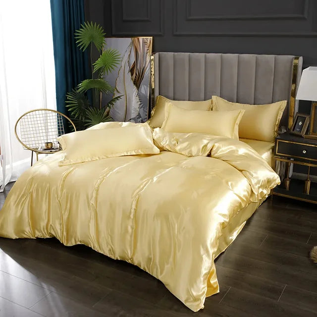 Silk Satin Bedding Set - Opulent Comfort | Ka-mostore