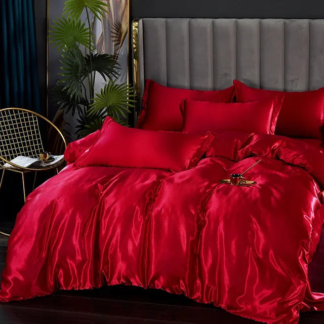 Silk Satin Bedding Set - Opulent Comfort | Ka-mostore