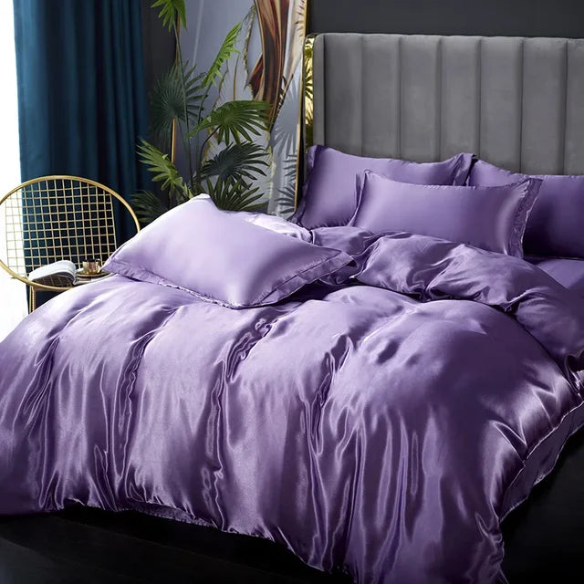 Silk Satin Bedding Set - Opulent Comfort | Ka-mostore