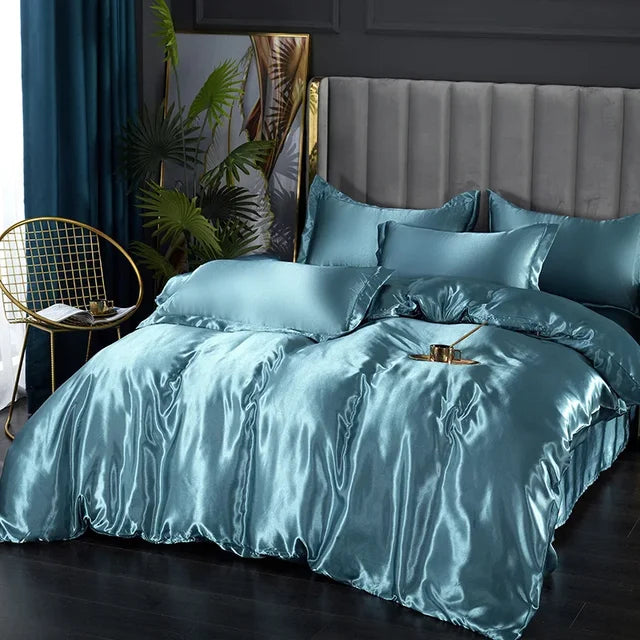 Silk Satin Bedding Set - Opulent Comfort | Ka-mostore