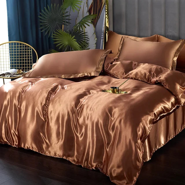 Silk Satin Bedding Set - Opulent Comfort | Ka-mostore