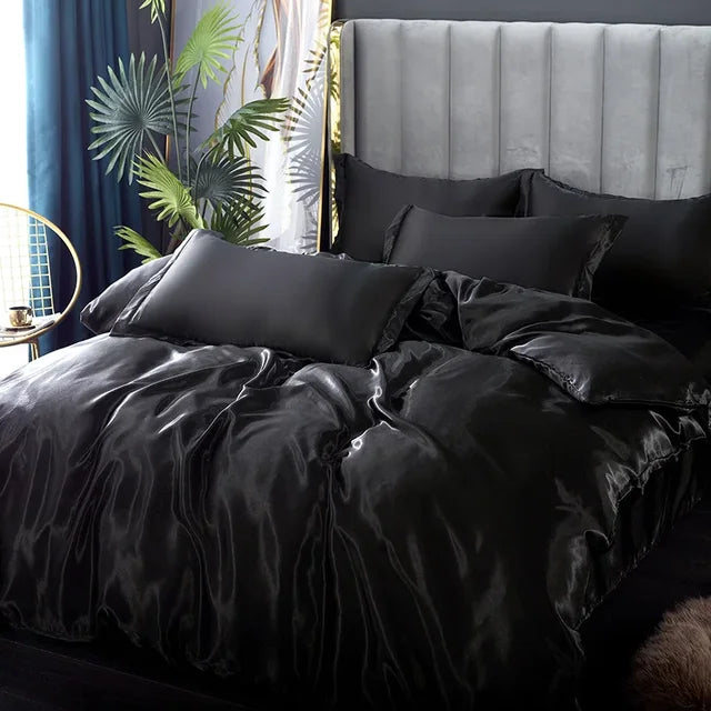 Silk Satin Bedding Set - Opulent Comfort | Ka-mostore