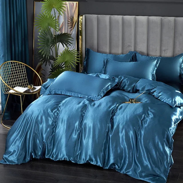 Silk Satin Bedding Set - Opulent Comfort | Ka-mostore