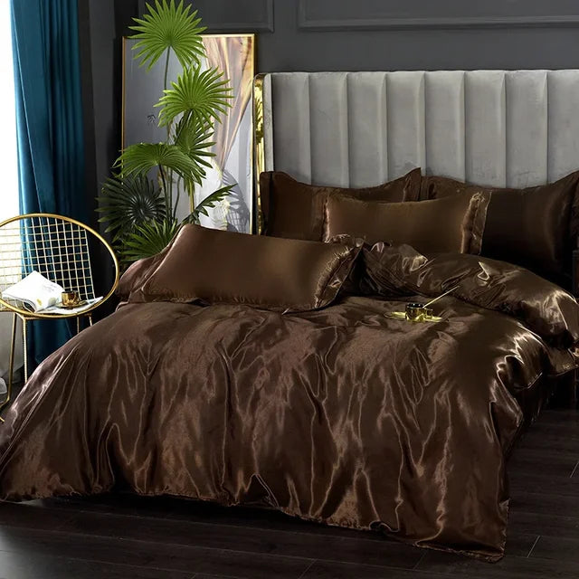 Silk Satin Bedding Set - Opulent Comfort | Ka-mostore