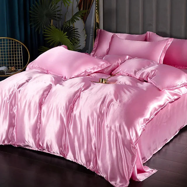 Silk Satin Bedding Set - Opulent Comfort | Ka-mostore