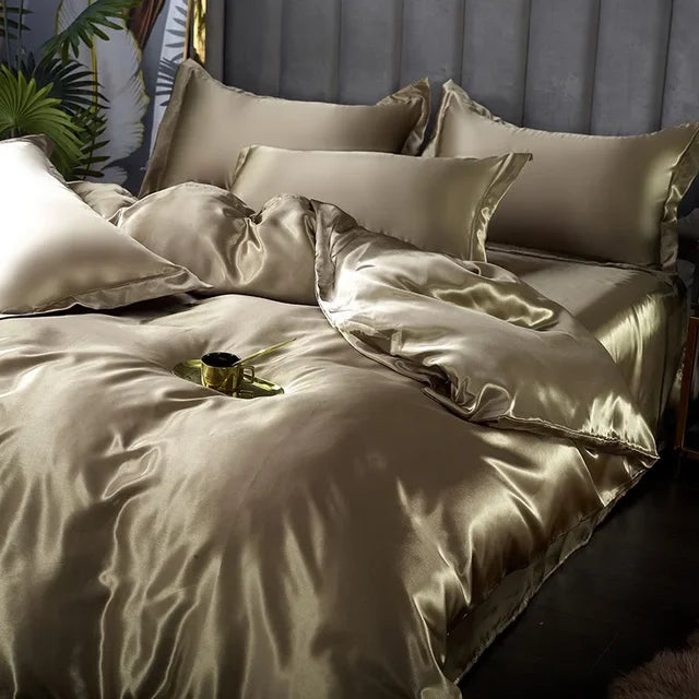 Silk Satin Bedding Set - Opulent Comfort | Ka-mostore