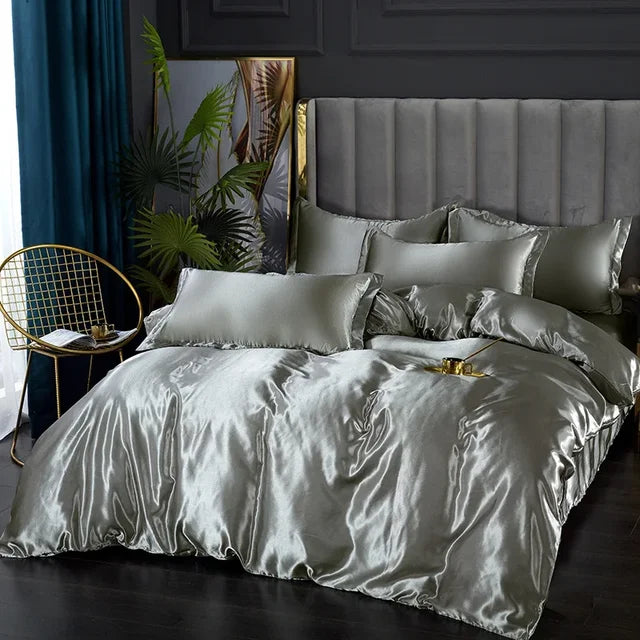 Silk Satin Bedding Set - Opulent Comfort | Ka-mostore