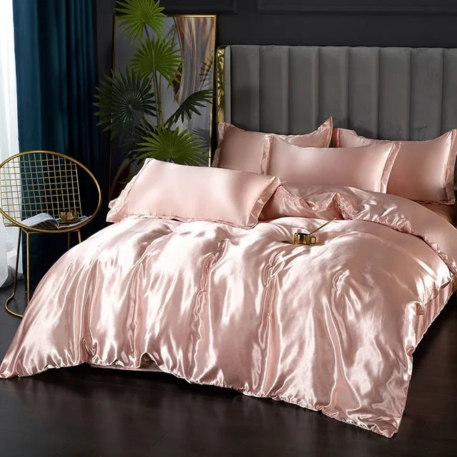 Silk Satin Bedding Set - Opulent Comfort | Ka-mostore