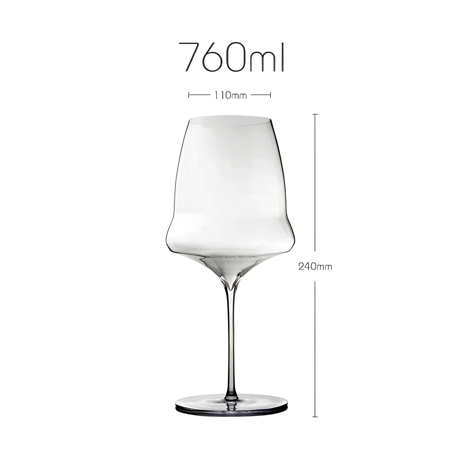 Elegant krystalvinglas med tyndvægget champagneglas på 390-760 ml
