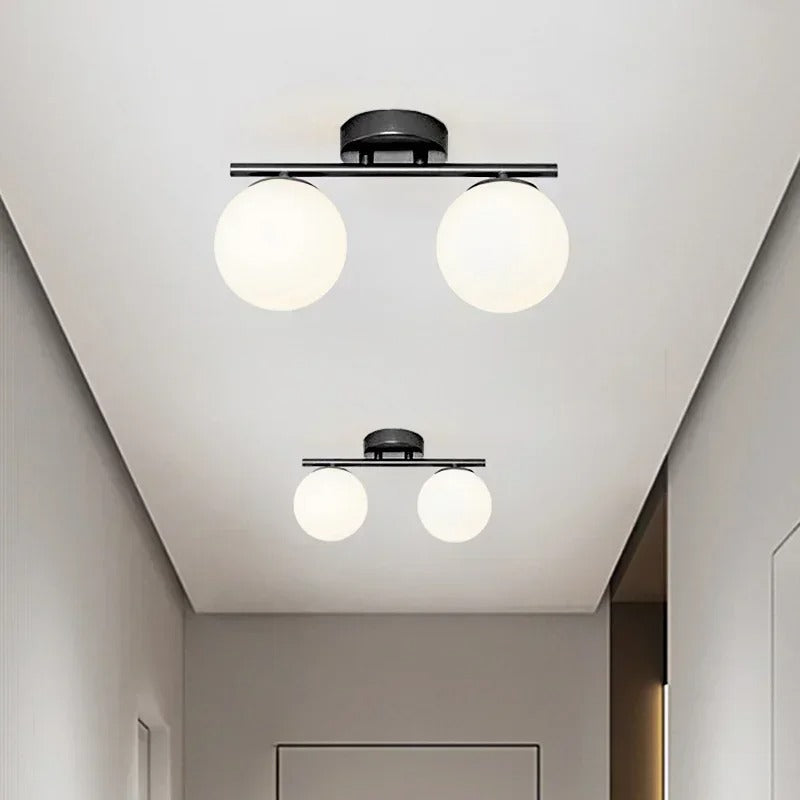 Aurora Nordic Ceiling Lamp With Glass Sphere And Gold Accents LED Fixture Glow For Homes