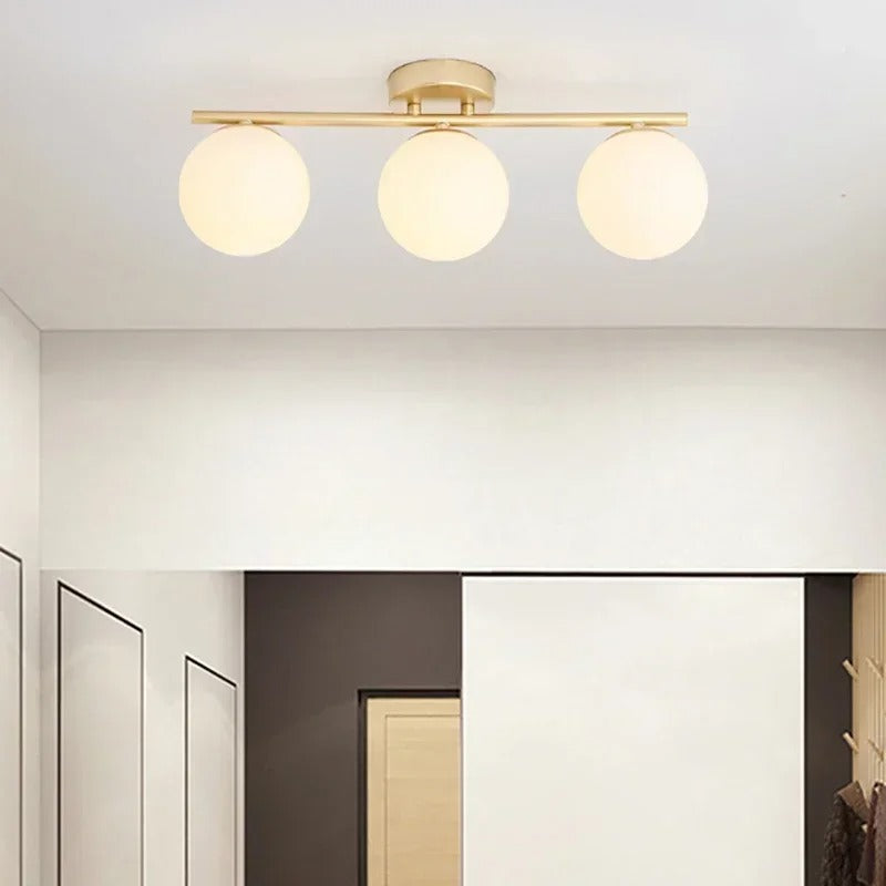 Aurora Nordic Ceiling Lamp With Glass Sphere And Gold Accents LED Fixture Glow For Homes