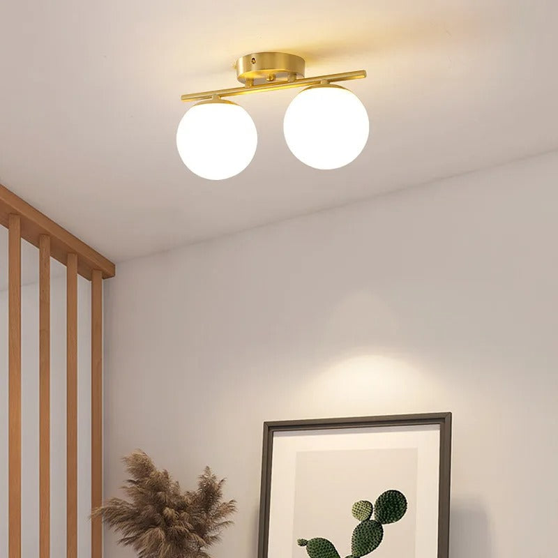 Aurora Nordic Ceiling Lamp With Glass Sphere And Gold Accents LED Fixture Glow For Homes