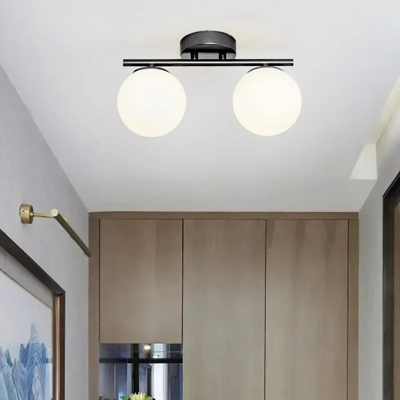 Aurora Nordic Ceiling Lamp With Glass Sphere And Gold Accents LED Fixture Glow For Homes