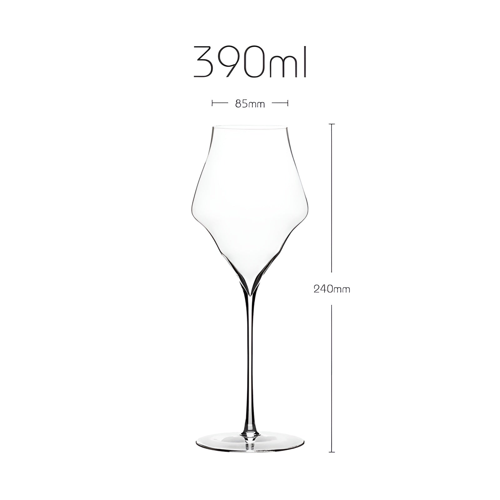 Elegant krystalvinglas med tyndvægget champagneglas på 390-760 ml
