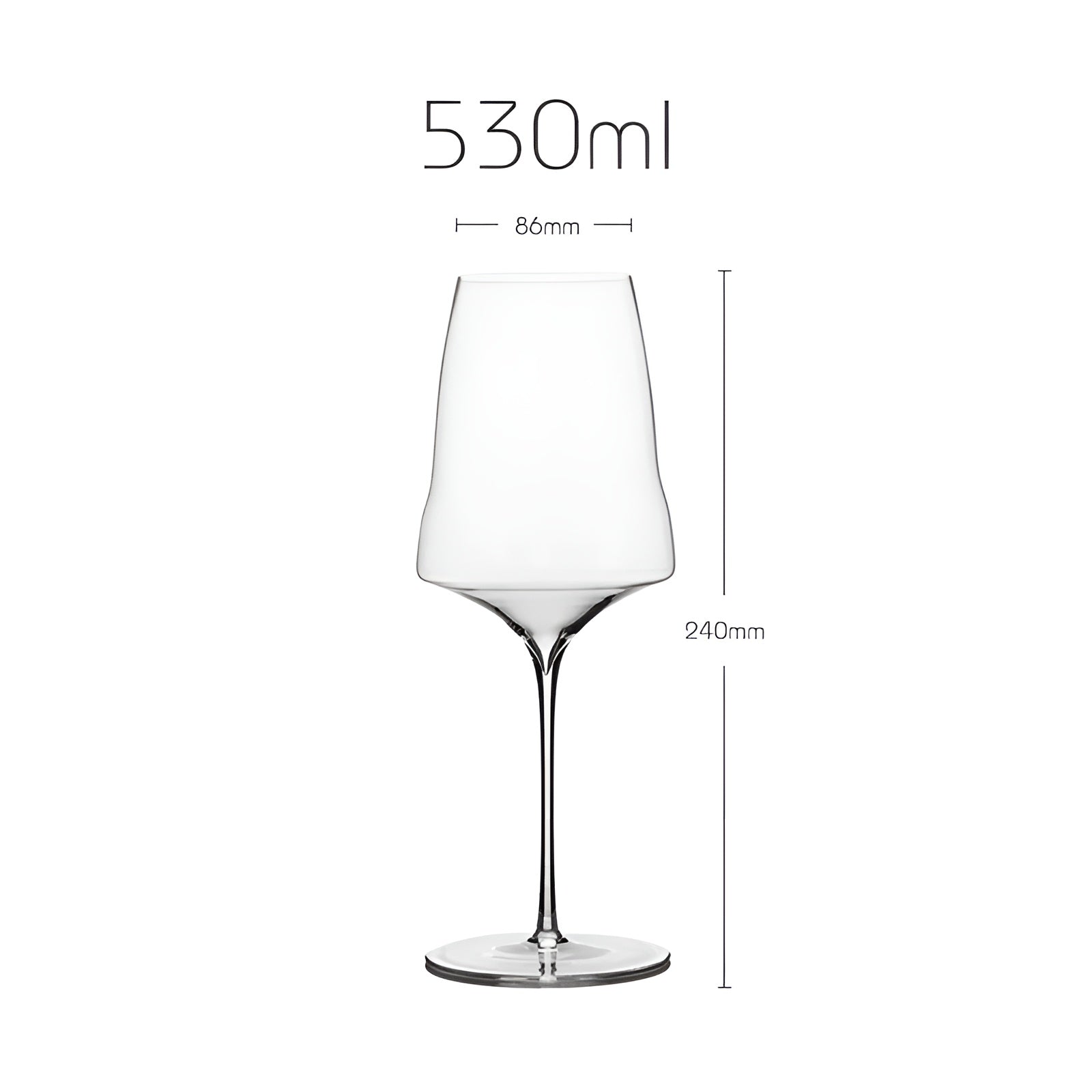 Elegant krystalvinglas med tyndvægget champagneglas på 390-760 ml