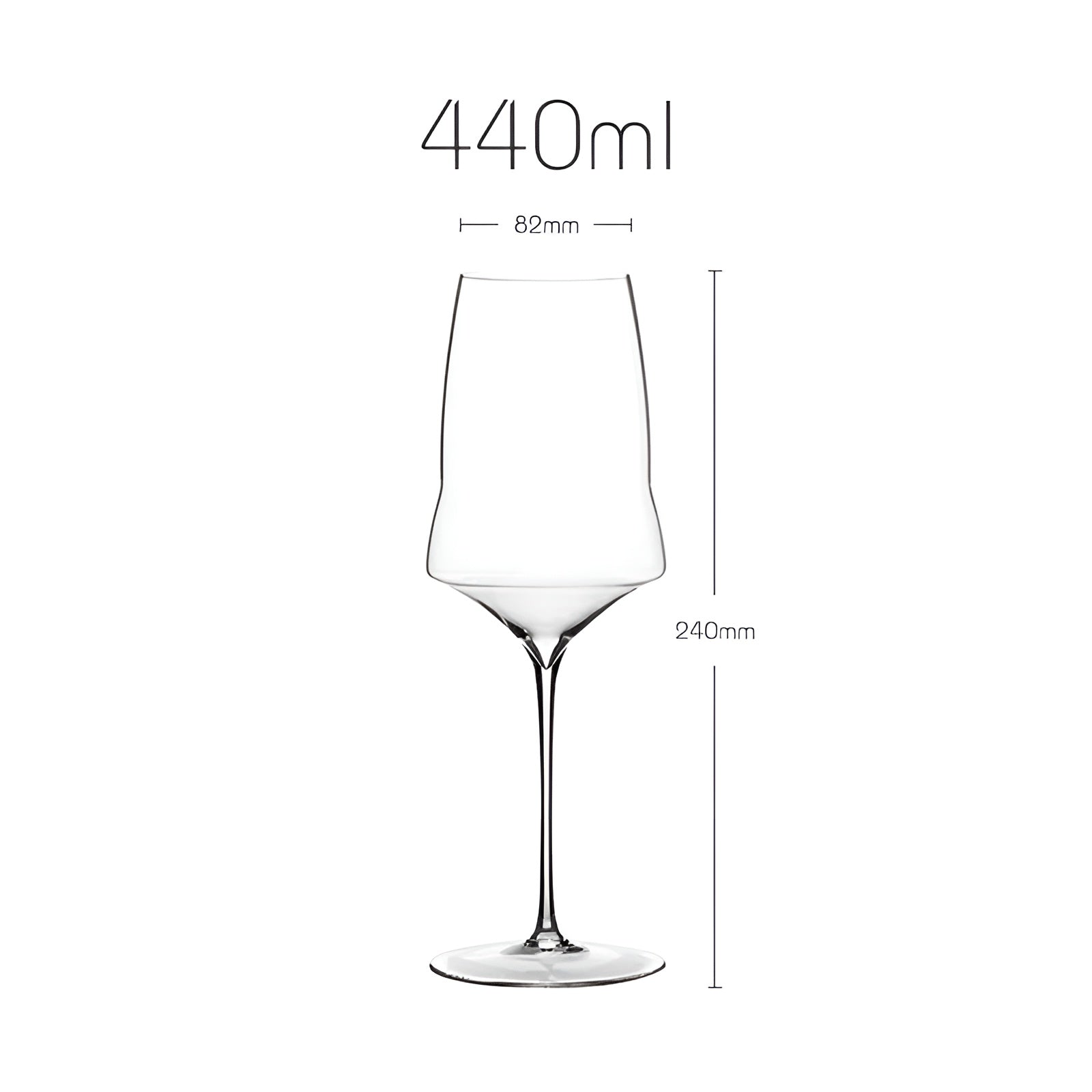 Elegant krystalvinglas med tyndvægget champagneglas på 390-760 ml