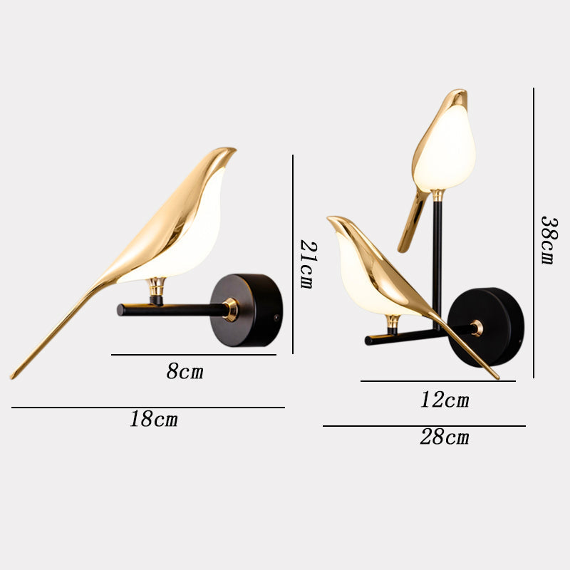 Bird Design LED Wall Light With Magnetic Rotatable Design For Living Rooms